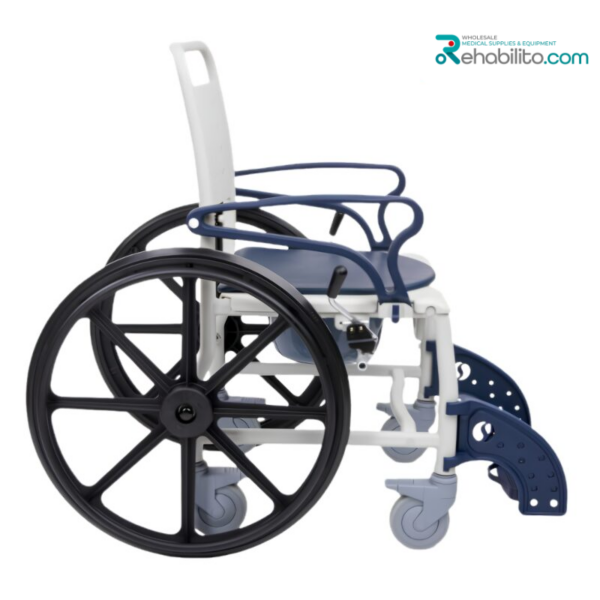 3-in-1 shower, commode & transport wheelchair with big wheels SANI-TIM Timago
