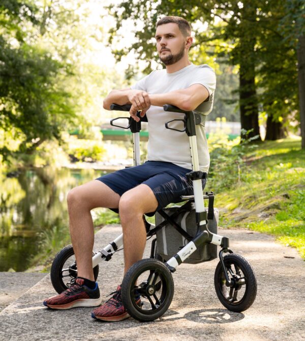 Aluminum four-wheel rollator with pneumatic wheels Ranger Timago