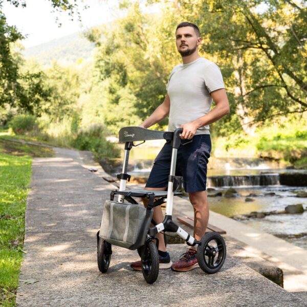 Aluminum four-wheel rollator with pneumatic wheels Ranger Timago