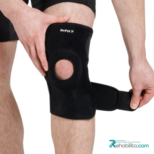 Neoprene knee brace with patellar opening and adjustable straps DrFit 6728