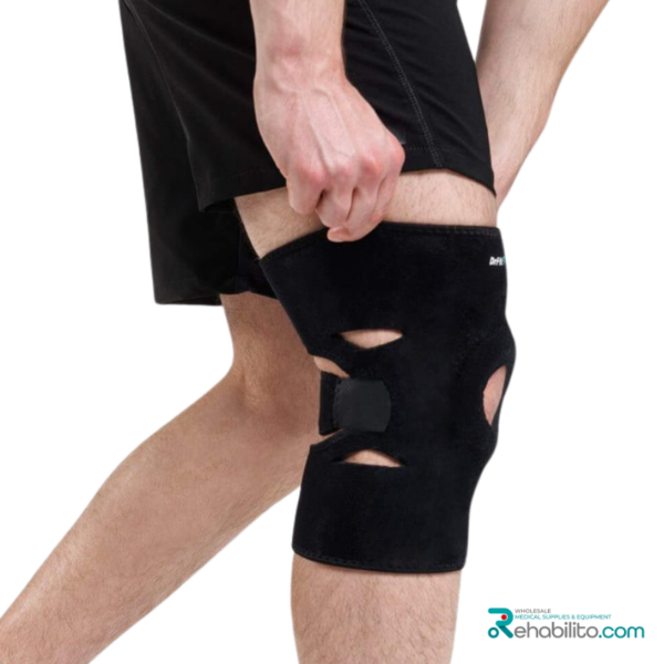Neoprene knee brace with patellar opening and adjustable straps DrFit 6728