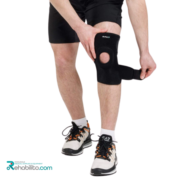 Neoprene knee brace with patellar opening and adjustable straps DrFit 6728