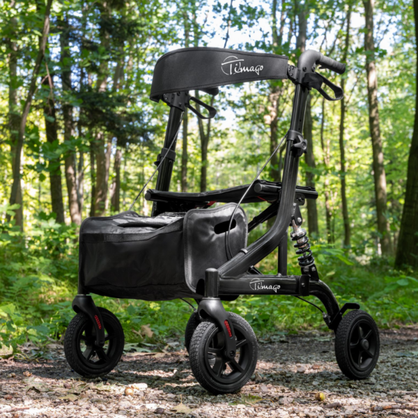 4-wheeled aluminium rollator with pneumatic tyres Johnnie Timago