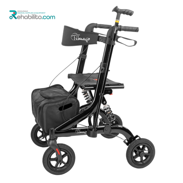 4-wheeled aluminium rollator with pneumatic tyres Johnnie Timago