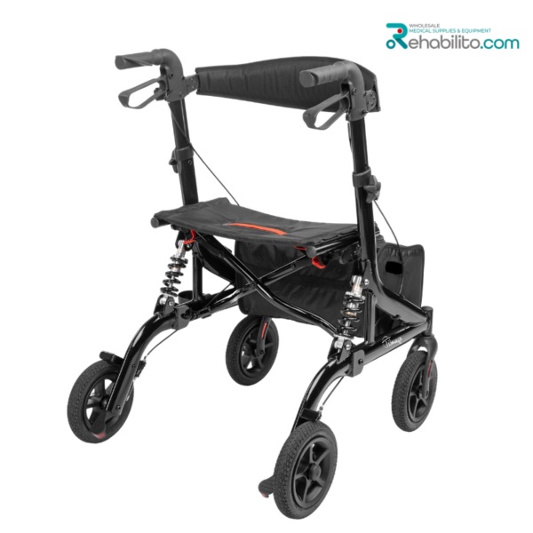 4-wheeled aluminium rollator with pneumatic tyres Johnnie Timago