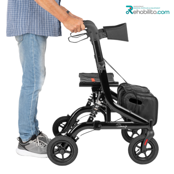 4-wheeled aluminium rollator with pneumatic tyres Johnnie Timago